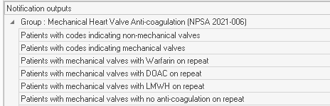 Mechanical Heart Valve Anticoagulation Audit Reporting Lines